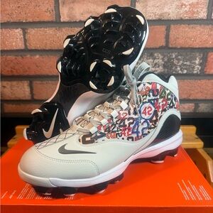 Nike Griffey 2 MCS Jackie Robinson Day HJ4509-001 Baseball Cleats Mens Size 12.5
